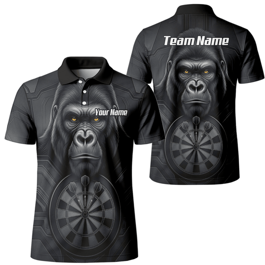 Dart Trikot Herren – Gorilla Motiv Schwarz & Anthrazit Personalisierbar M1900 - Outfitsuche