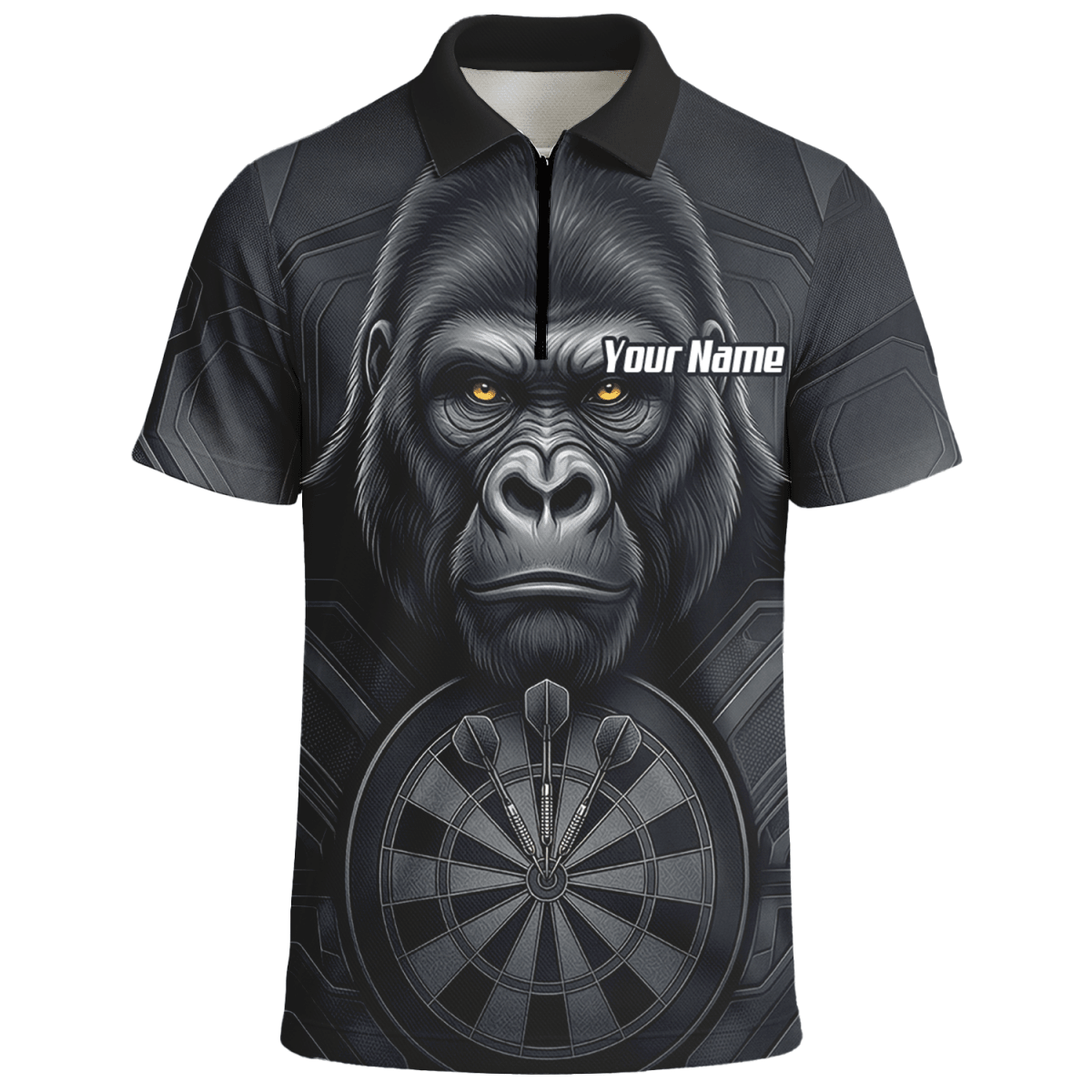 Dart Trikot Herren – Gorilla Motiv Schwarz & Anthrazit Personalisierbar M1900 - Outfitsuche