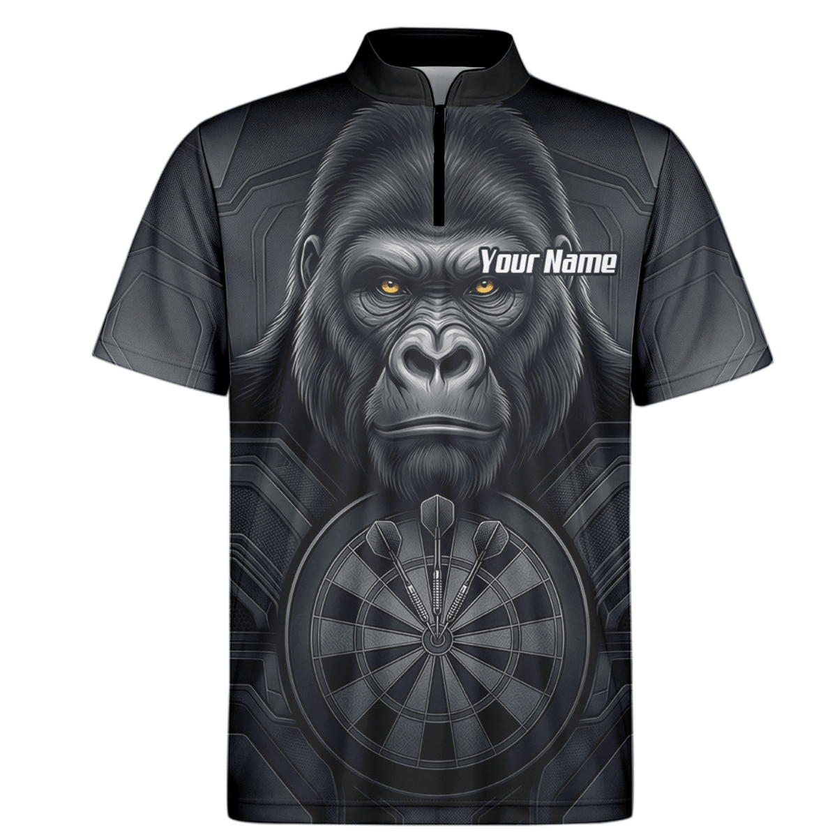 Dart Trikot Herren – Gorilla Motiv Schwarz & Anthrazit Personalisierbar M1900 - Outfitsuche