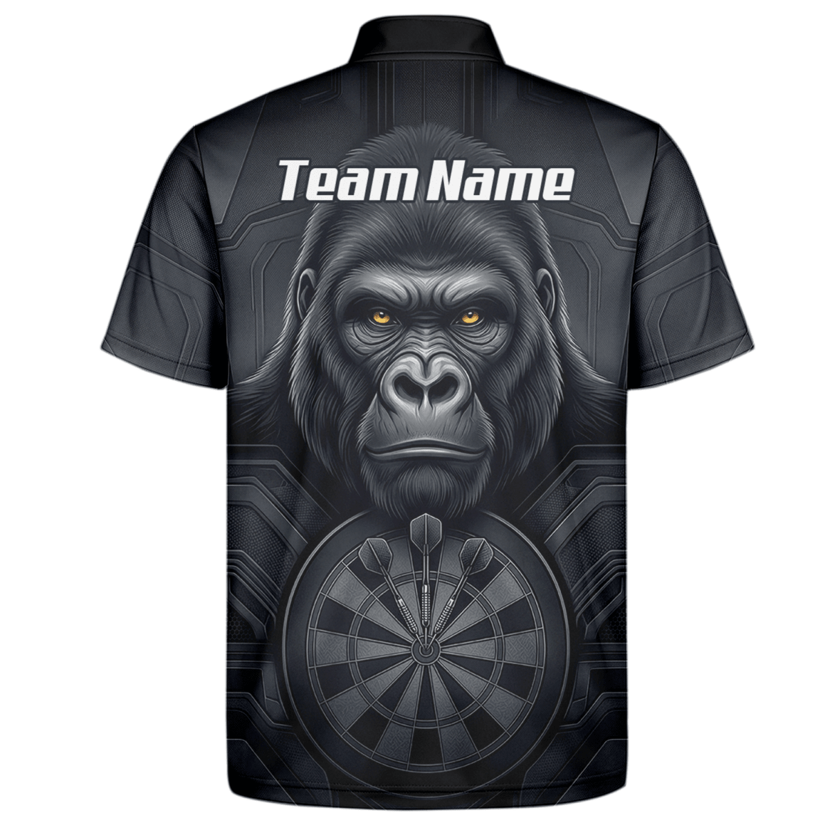 Dart Trikot Herren – Gorilla Motiv Schwarz & Anthrazit Personalisierbar M1900 - Outfitsuche