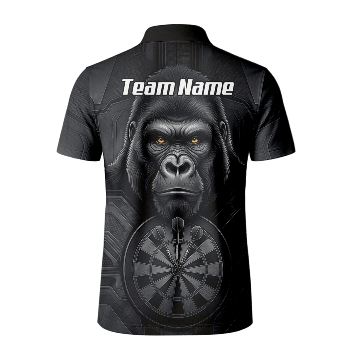 Dart Trikot Herren – Gorilla Motiv Schwarz & Anthrazit Personalisierbar M1900 - Outfitsuche