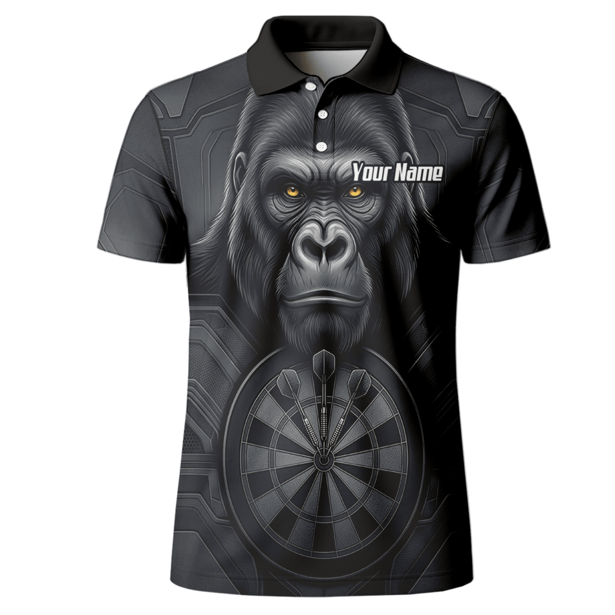 Dart Trikot Herren – Gorilla Motiv Schwarz & Anthrazit Personalisierbar M1900 - Outfitsuche