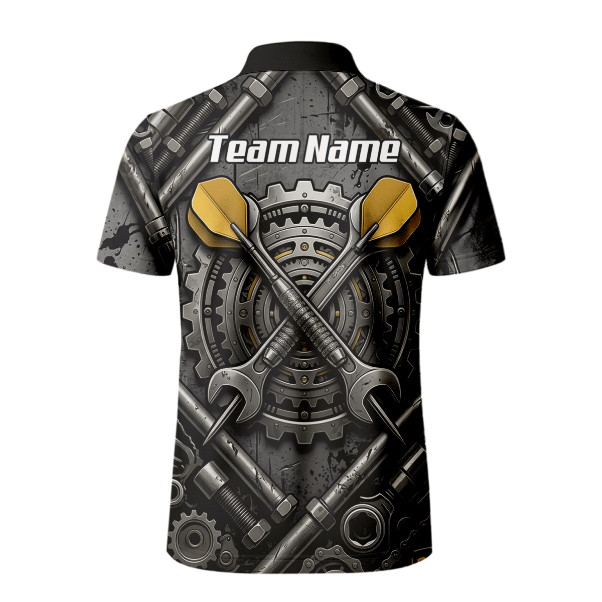 Dart Trikot Herren – Industrial Mechanik Zahnrad Design Schwarz Gold A4038 - Outfitsuche