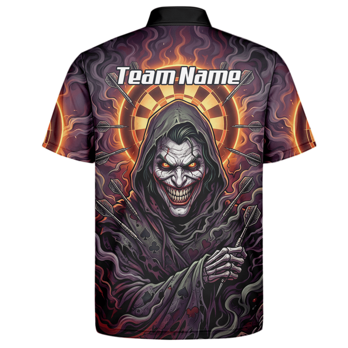 Dart Trikot Herren – Joker Motiv Personalisierbar Lila Schwarz E6621 - Outfitsuche