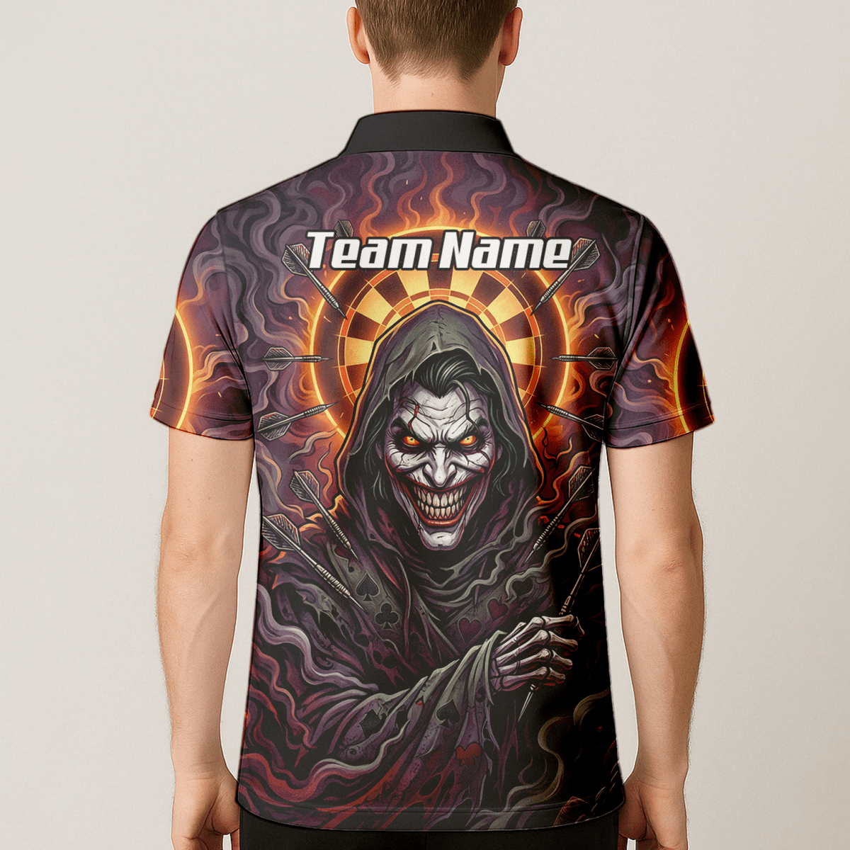 Dart Trikot Herren – Joker Motiv Personalisierbar Lila Schwarz E6621 - Outfitsuche