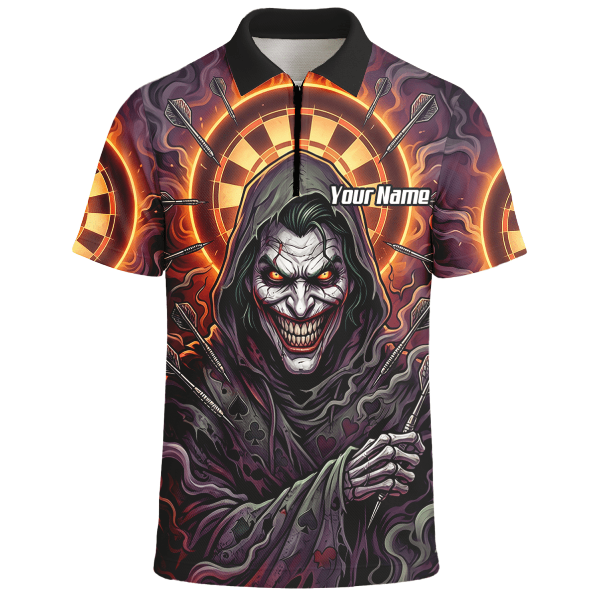 Dart Trikot Herren – Joker Motiv Personalisierbar Lila Schwarz E6621 - Outfitsuche