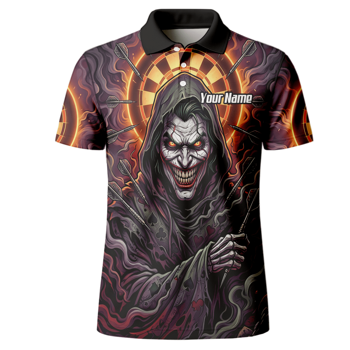 Dart Trikot Herren – Joker Motiv Personalisierbar Lila Schwarz E6621 - Outfitsuche