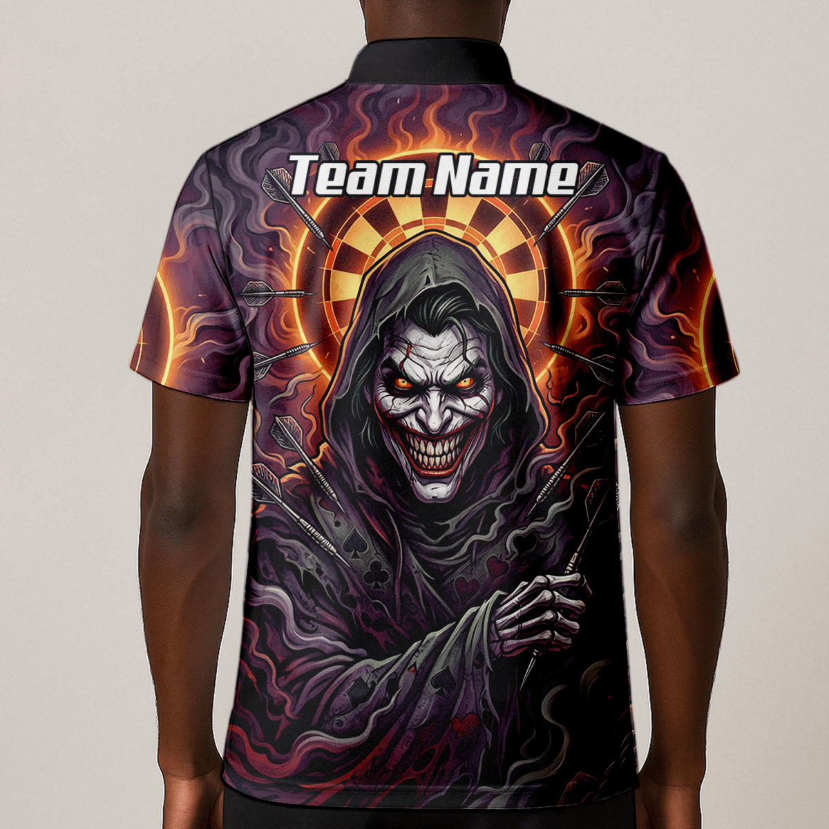Dart Trikot Herren – Joker Motiv Personalisierbar Lila Schwarz E6621 - Outfitsuche