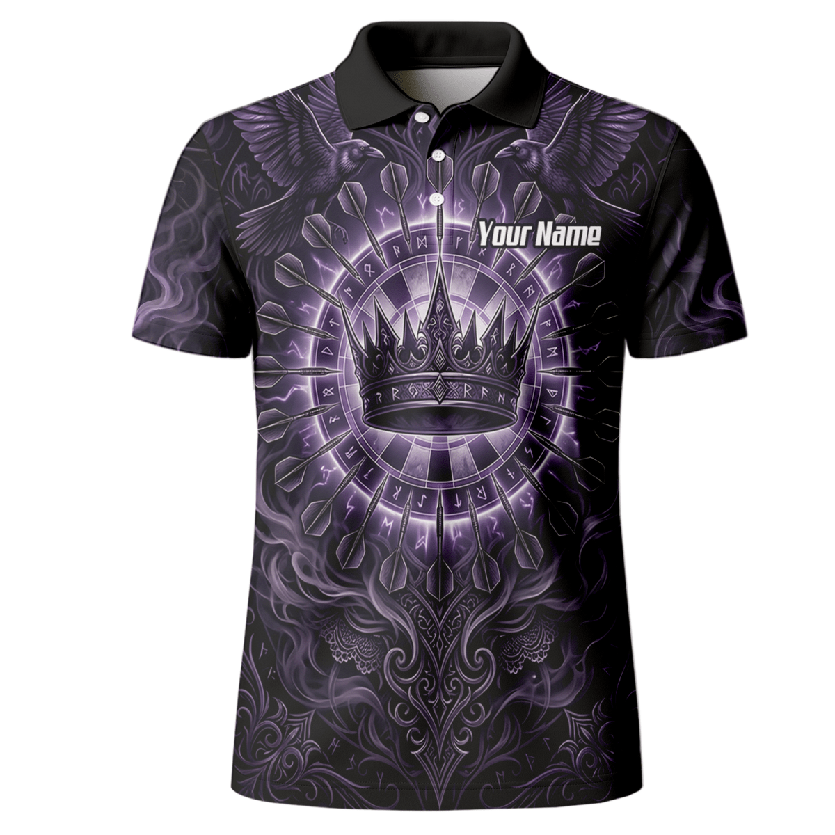 Dart Trikot Herren – Krone & Raben Design Lila Schwarz C8212 - Outfitsuche