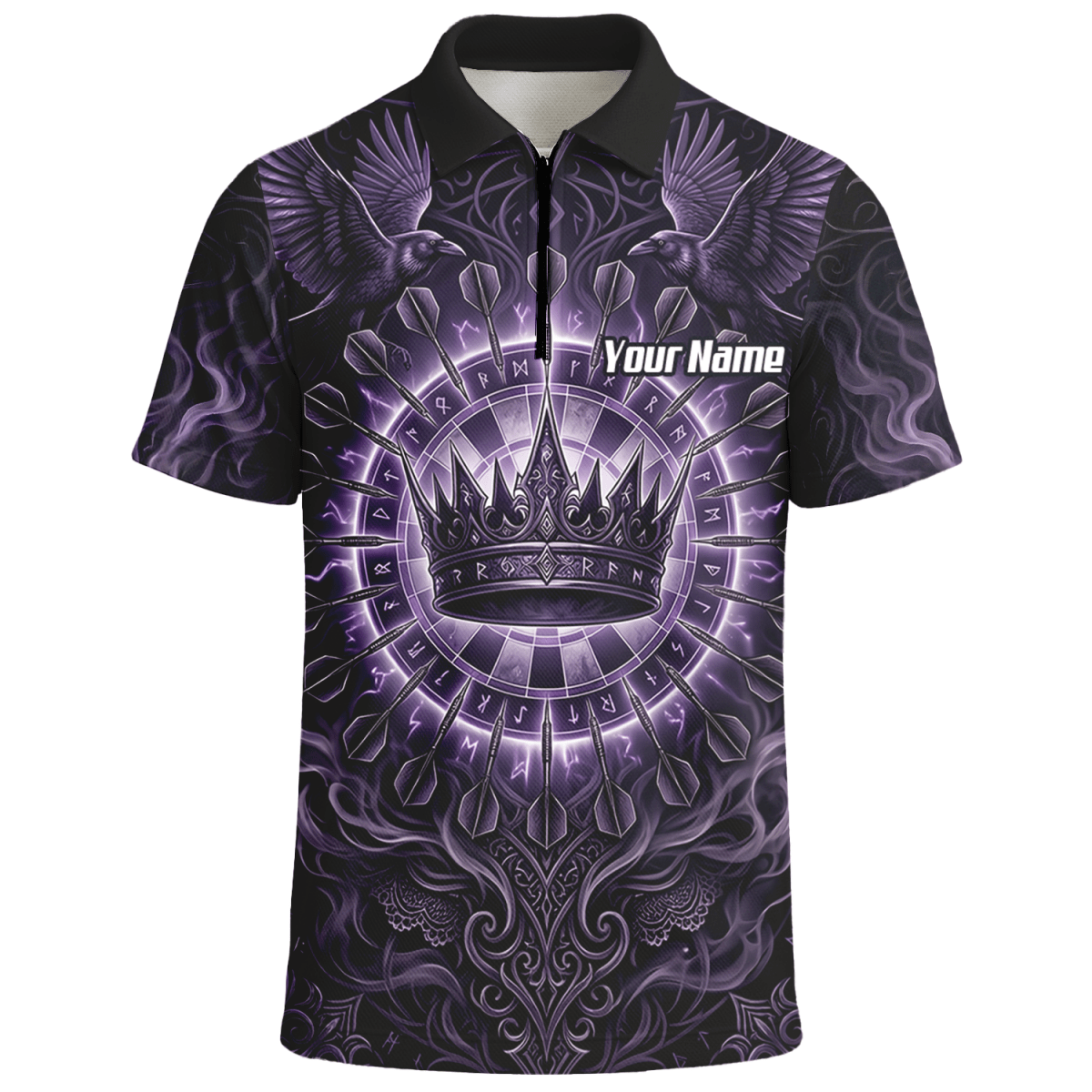 Dart Trikot Herren – Krone & Raben Design Lila Schwarz C8212 - Outfitsuche