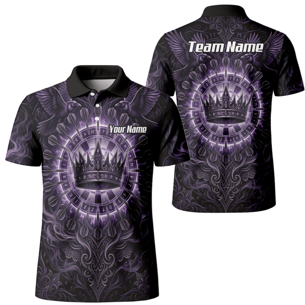 Dart Trikot Herren – Krone & Raben Design Lila Schwarz C8212 - Outfitsuche