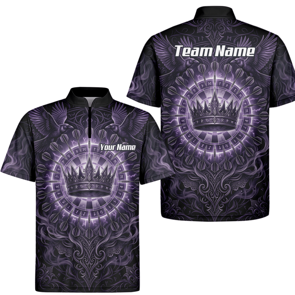 Dart Trikot Herren – Krone & Raben Design Lila Schwarz C8212 - Outfitsuche