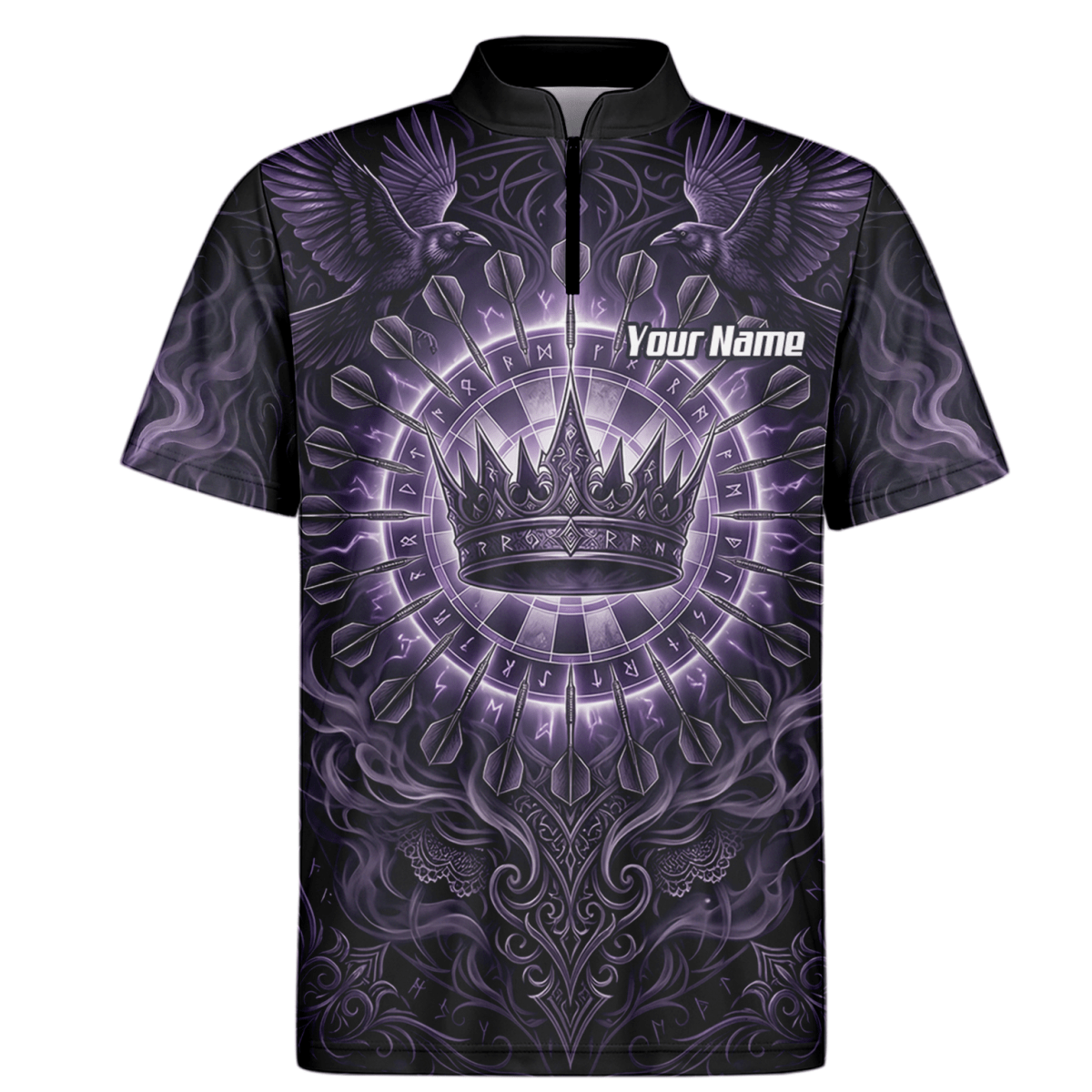 Dart Trikot Herren – Krone & Raben Design Lila Schwarz C8212 - Outfitsuche