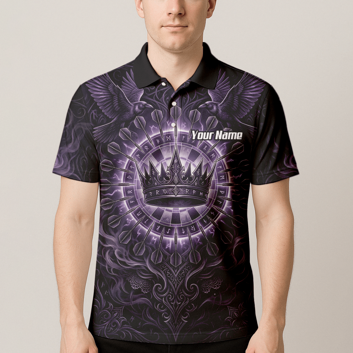 Dart Trikot Herren – Krone & Raben Design Lila Schwarz C8212 - Outfitsuche
