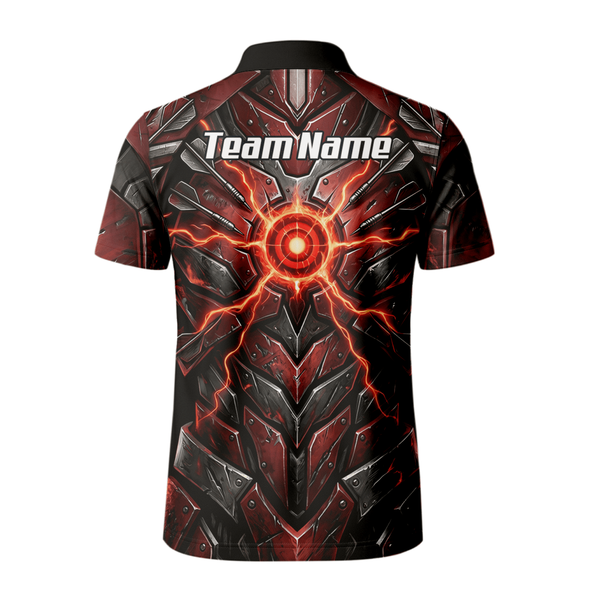 Dart Trikot Herren – Mech - Rüstung Rot Schwarz, Personalisierbar A9366 - Outfitsuche