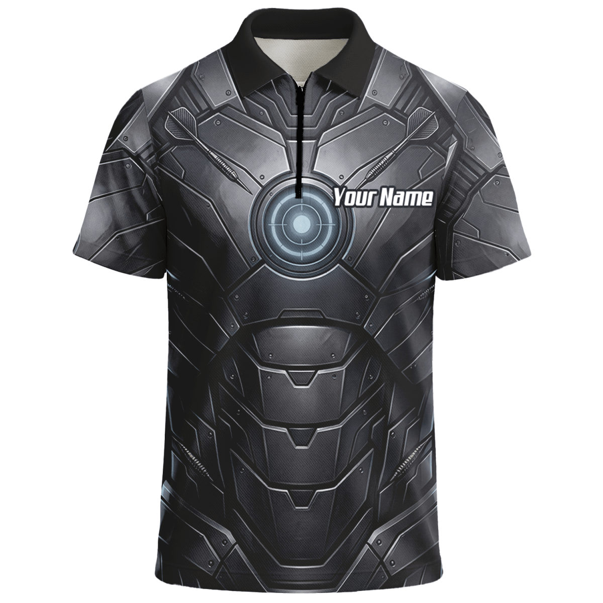 Dart Trikot Herren – Mechanik Rüstung Design Schwarz Personalisierbar K1040 - Outfitsuche