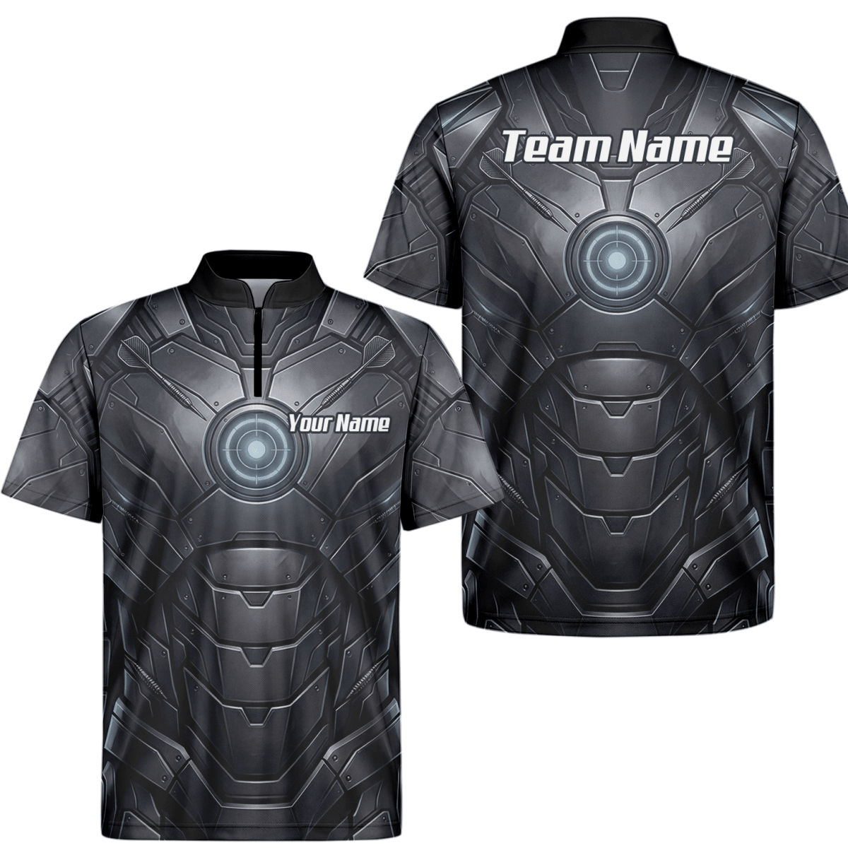 Dart Trikot Herren – Mechanik Rüstung Design Schwarz Personalisierbar K1040 - Outfitsuche