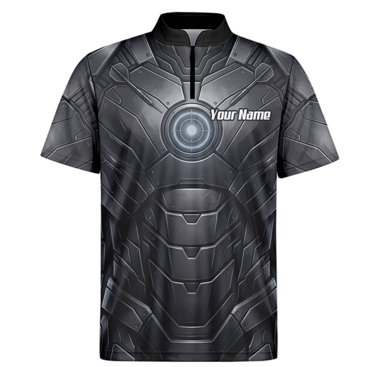 Dart Trikot Herren – Mechanik Rüstung Design Schwarz Personalisierbar K1040 - Outfitsuche