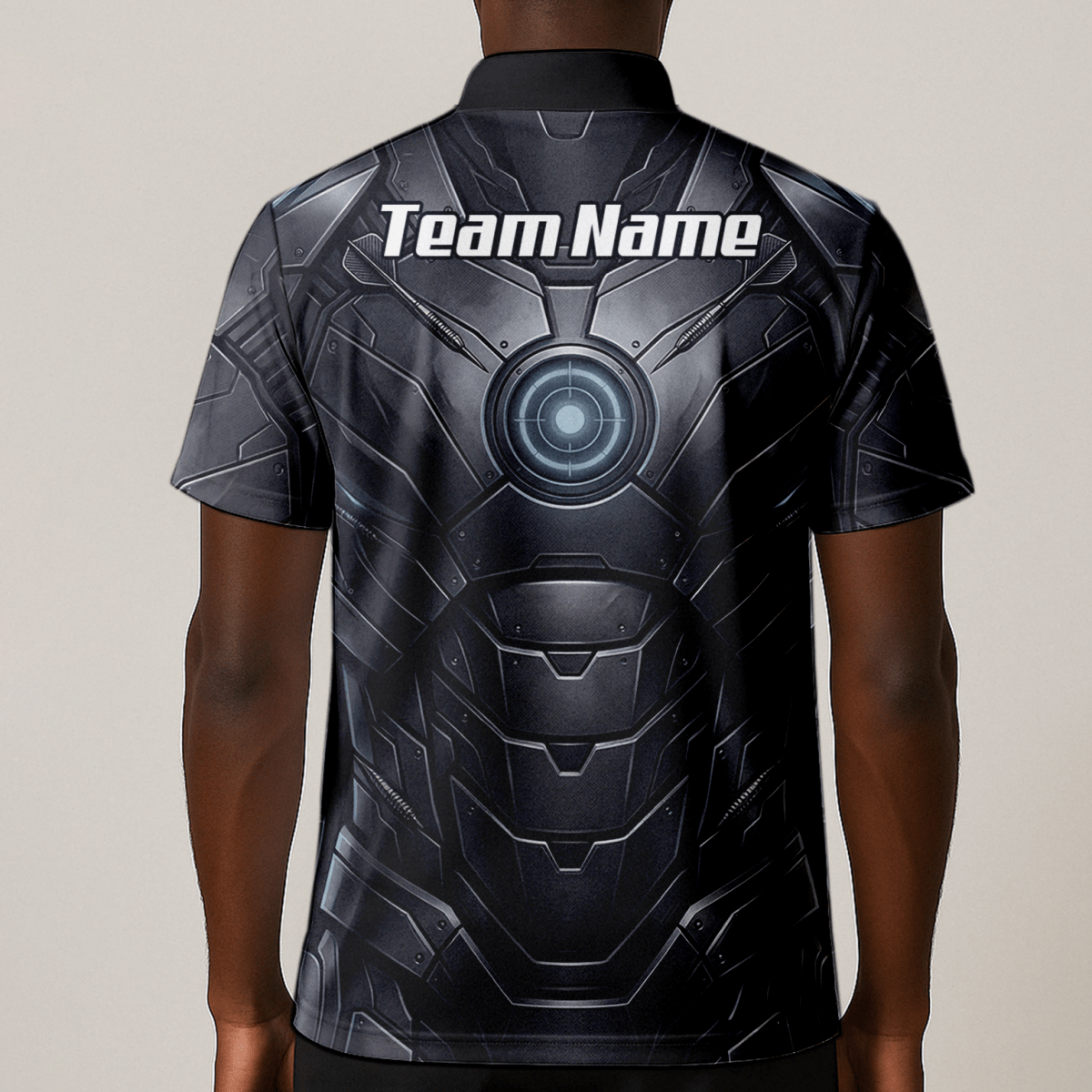 Dart Trikot Herren – Mechanik Rüstung Design Schwarz Personalisierbar K1040 - Outfitsuche