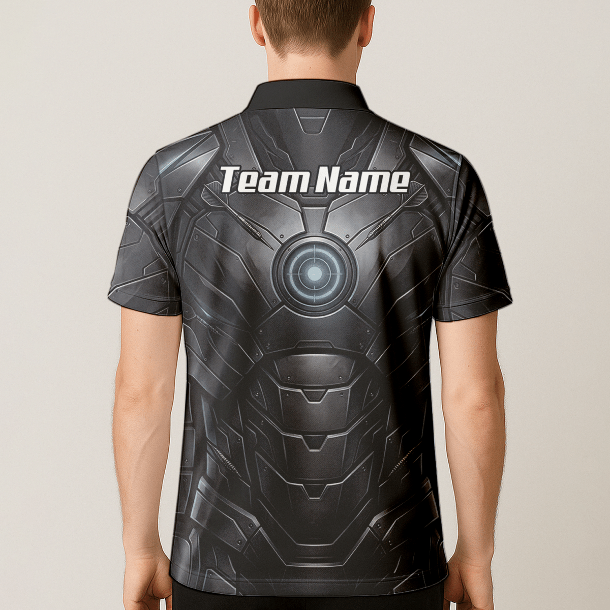 Dart Trikot Herren – Mechanik Rüstung Design Schwarz Personalisierbar K1040 - Outfitsuche