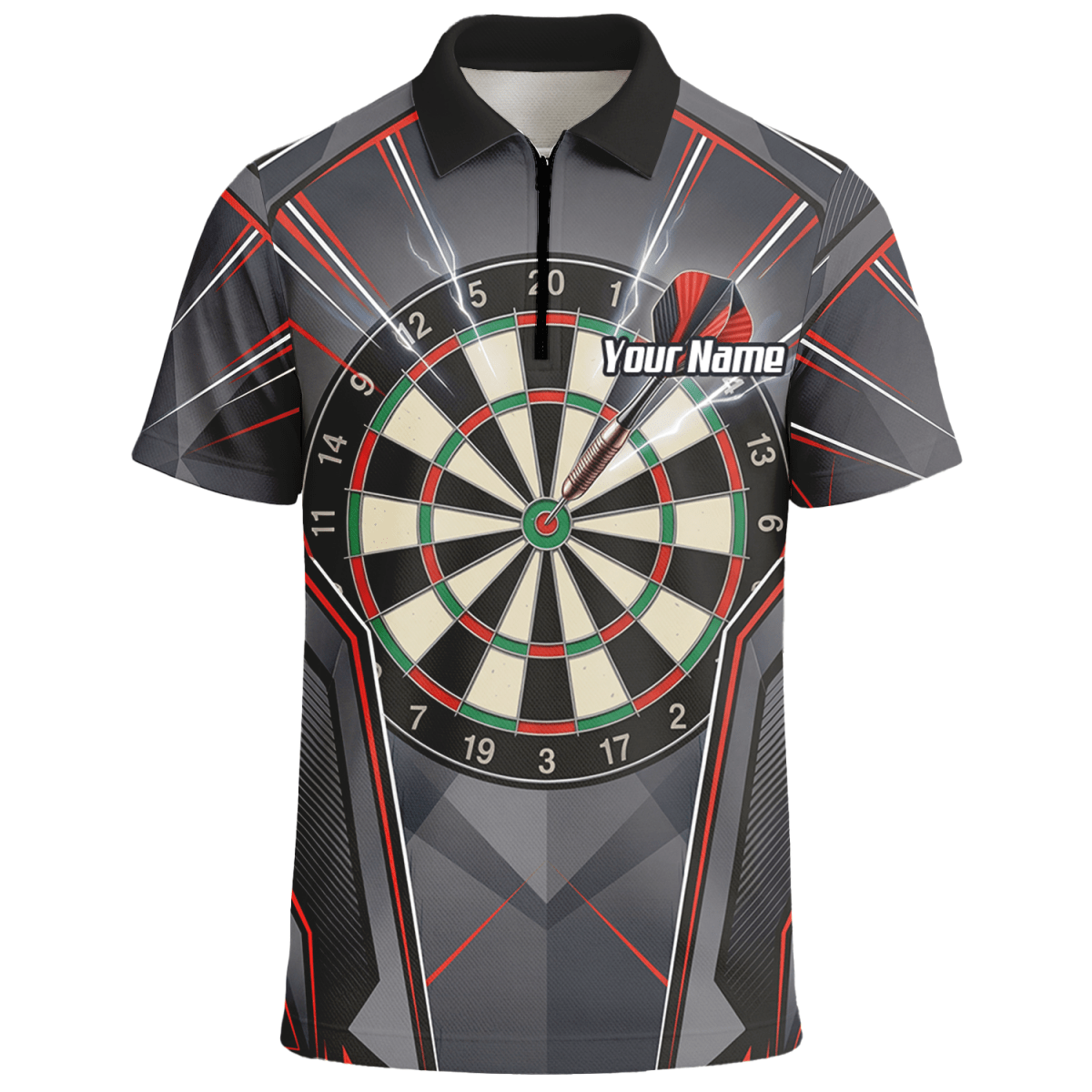Dart Trikot Herren – Motiv Dartscheibe & Bullseye, Schwarz - Rot B4204 - Outfitsuche