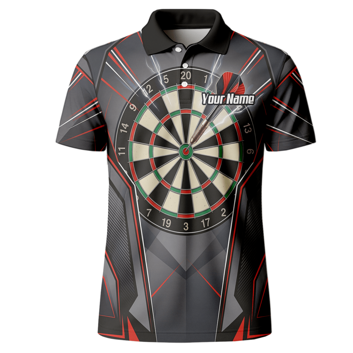 Dart Trikot Herren – Motiv Dartscheibe & Bullseye, Schwarz - Rot B4204 - Outfitsuche