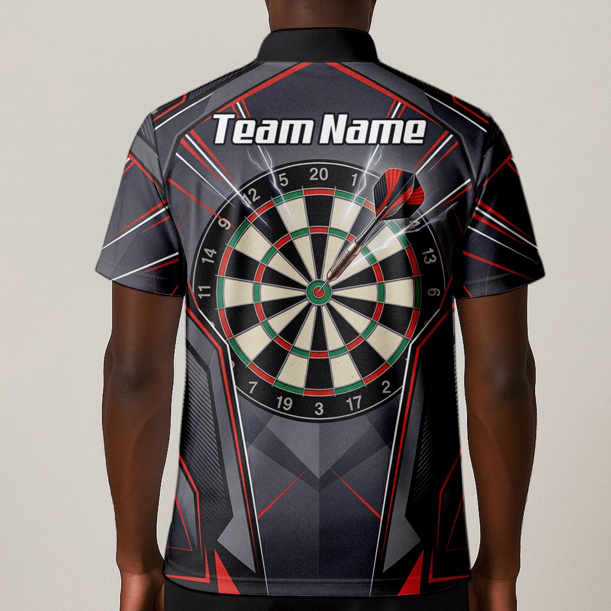 Dart Trikot Herren – Motiv Dartscheibe & Bullseye, Schwarz - Rot B4204 - Outfitsuche