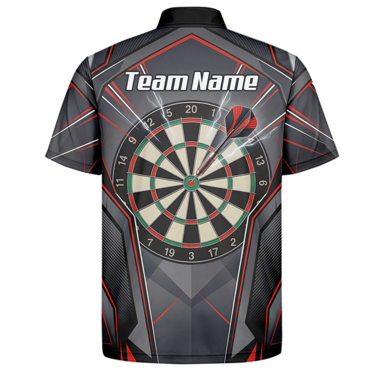 Dart Trikot Herren – Motiv Dartscheibe & Bullseye, Schwarz - Rot B4204 - Outfitsuche