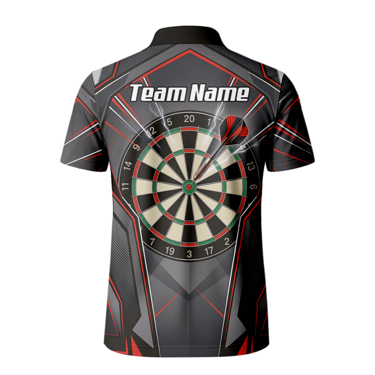 Dart Trikot Herren – Motiv Dartscheibe & Bullseye, Schwarz - Rot B4204 - Outfitsuche