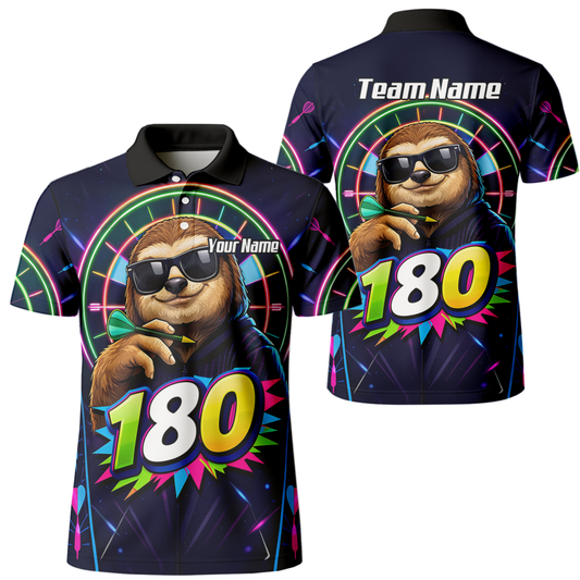Dart Trikot Herren – Motiv Faultier 180 Neon Personalisiert Y8867 - Outfitsuche