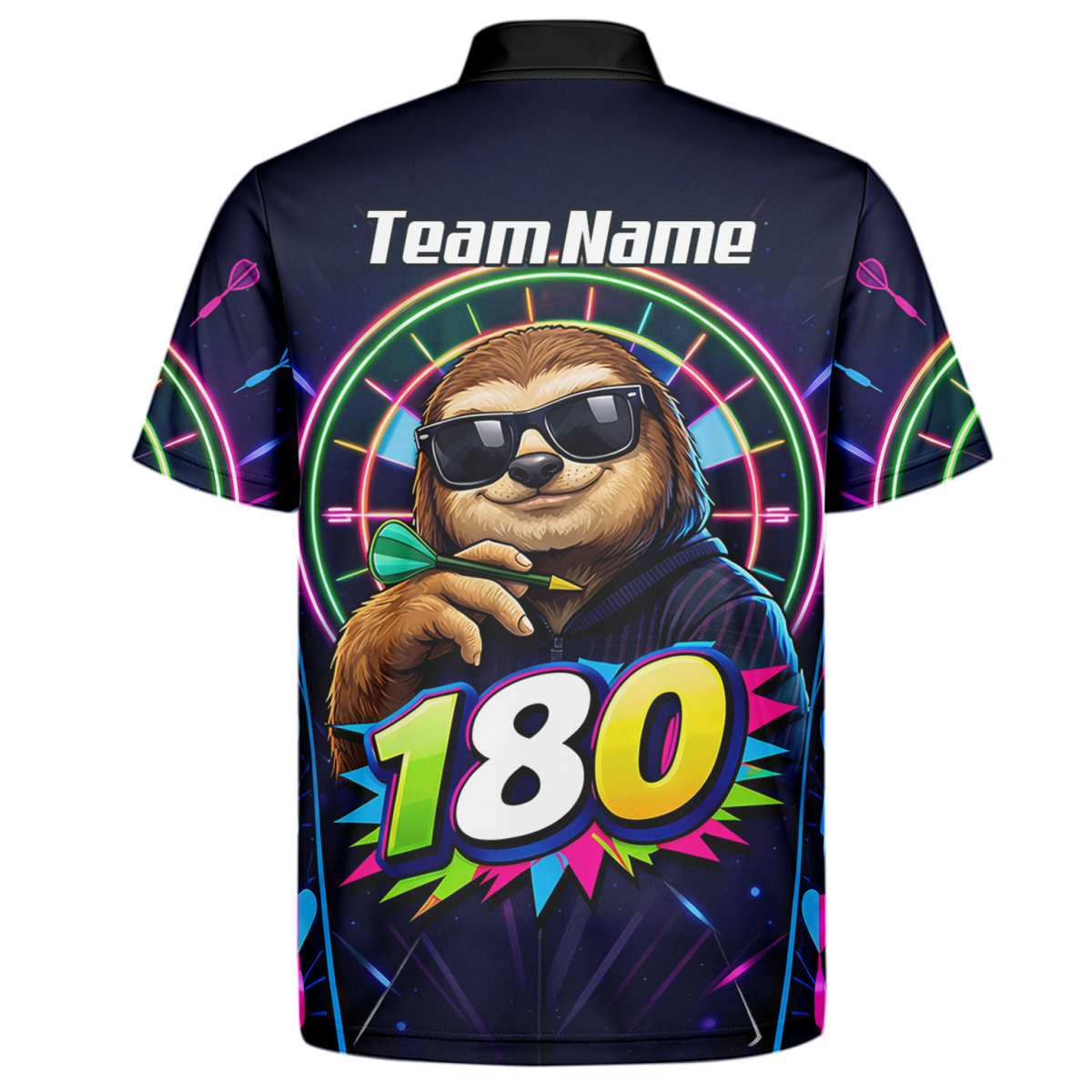 Dart Trikot Herren – Motiv Faultier 180 Neon Personalisiert Y8867 - Outfitsuche