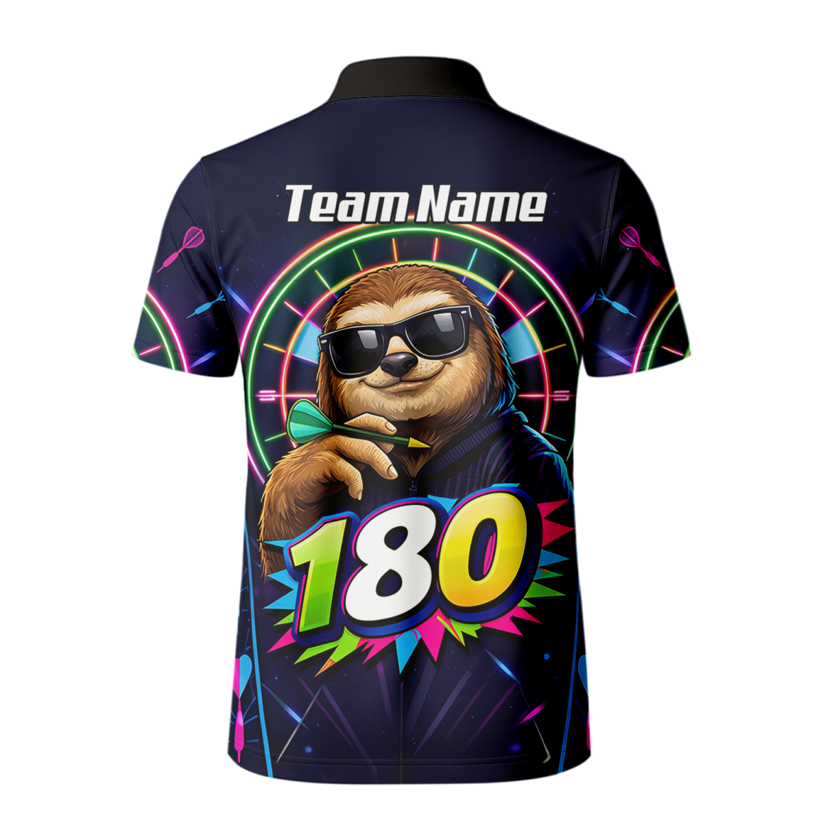 Dart Trikot Herren – Motiv Faultier 180 Neon Personalisiert Y8867 - Outfitsuche