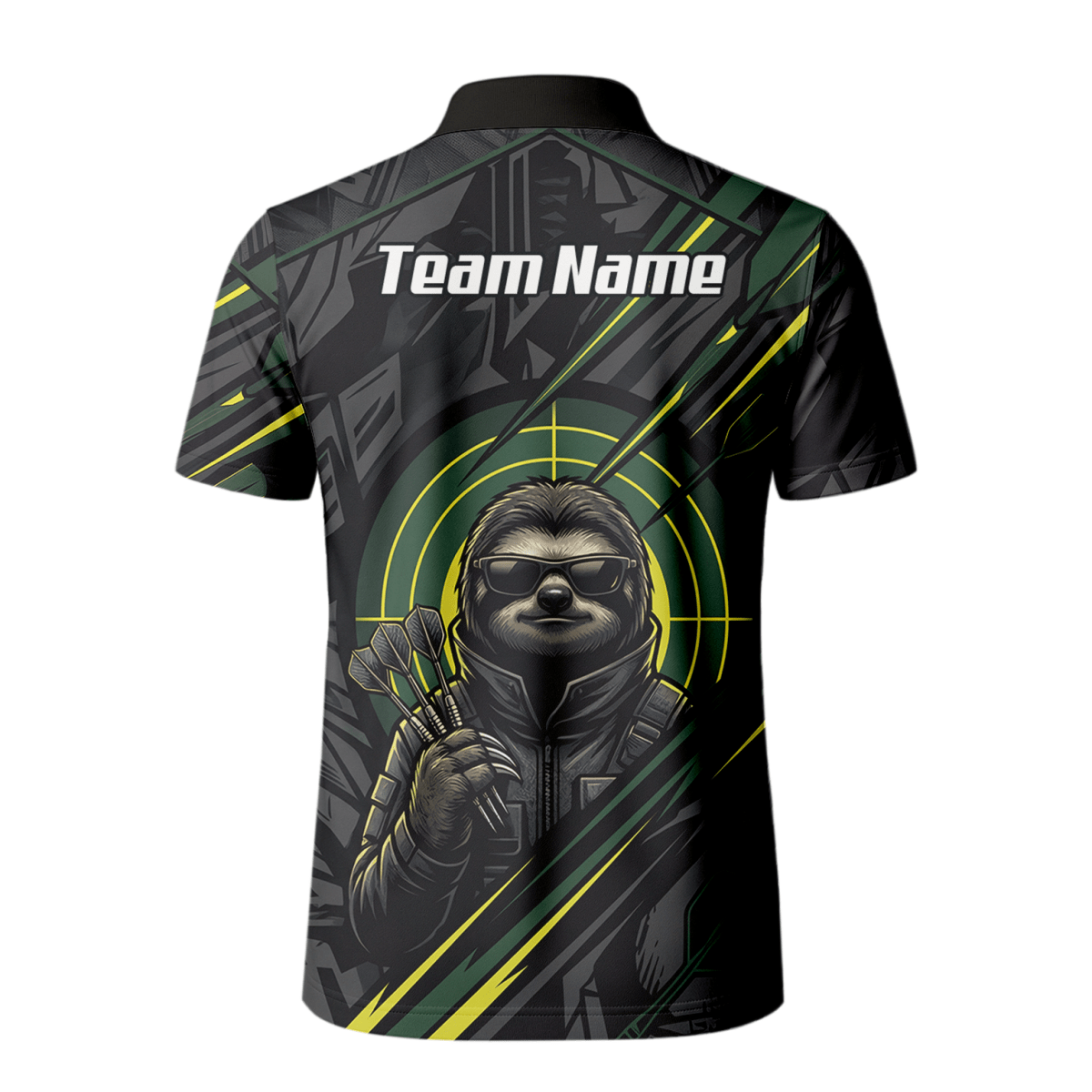 Dart Trikot Herren – Motiv Faultier Schwarz Grün personalisierbar I5001 - Outfitsuche