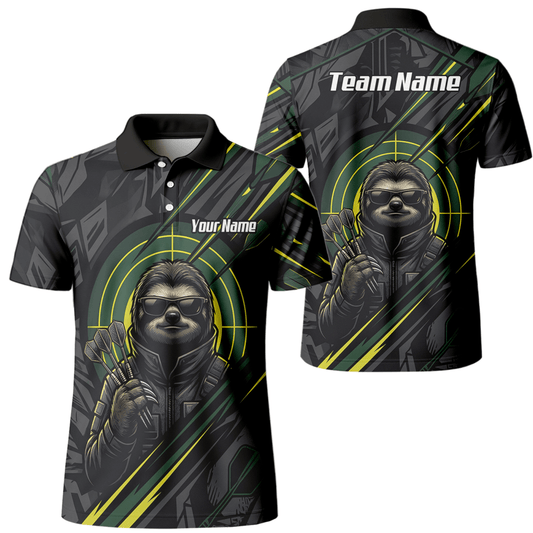 Dart Trikot Herren – Motiv Faultier Schwarz Grün personalisierbar I5001 - Outfitsuche