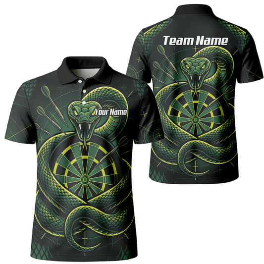 Dart Trikot Herren – Motiv Grüne Schlange & Dartscheibe – Schwarz J9840 - Outfitsuche