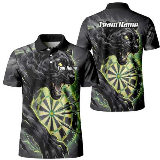 Dart Trikot Herren – Motiv Schwarzer Panther in Schwarz & Grün K7905 - Outfitsuche