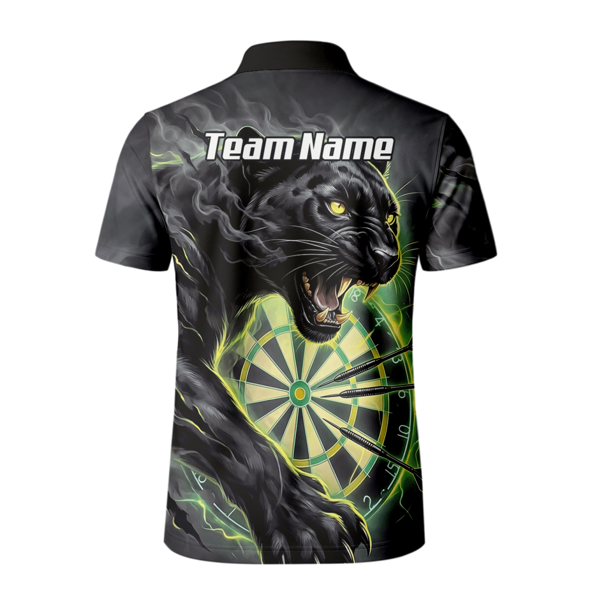 Dart Trikot Herren – Motiv Schwarzer Panther in Schwarz & Grün K7905 - Outfitsuche