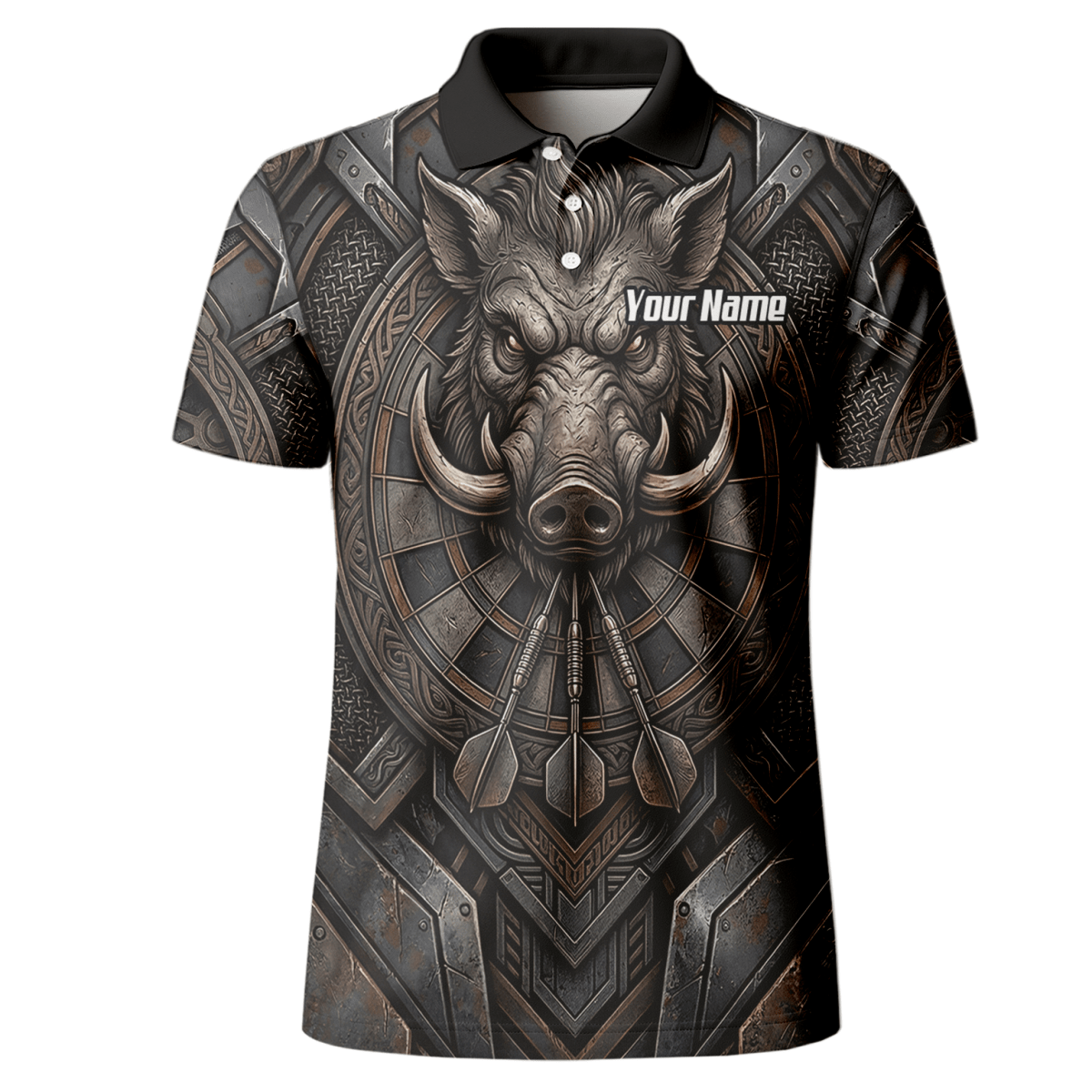 Dart Trikot Herren – Motiv Wildschwein Keiler – Anthrazit Bronze P3000 - Outfitsuche