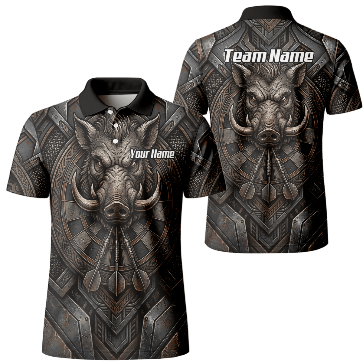 Dart Trikot Herren – Motiv Wildschwein Keiler – Anthrazit Bronze P3000 - Outfitsuche