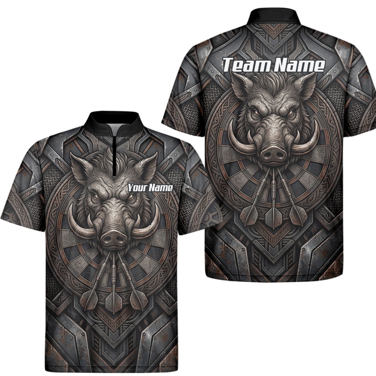 Dart Trikot Herren – Motiv Wildschwein Keiler – Anthrazit Bronze P3000 - Outfitsuche