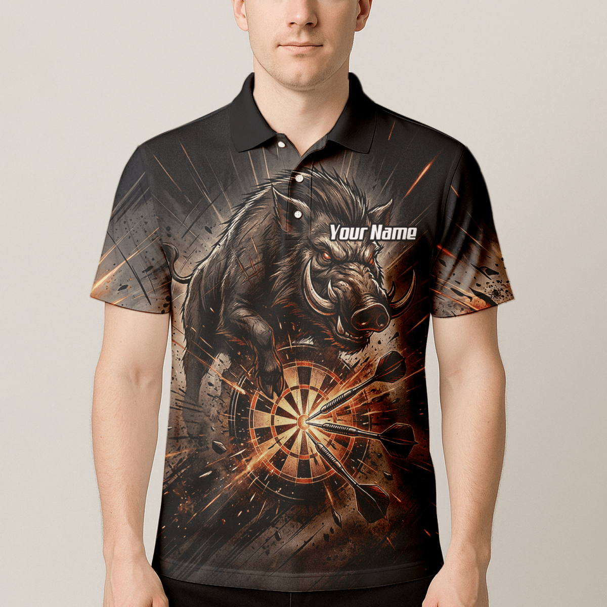 Dart Trikot Herren – Motiv Wildschwein Keiler Personalisiert H8686 - Outfitsuche