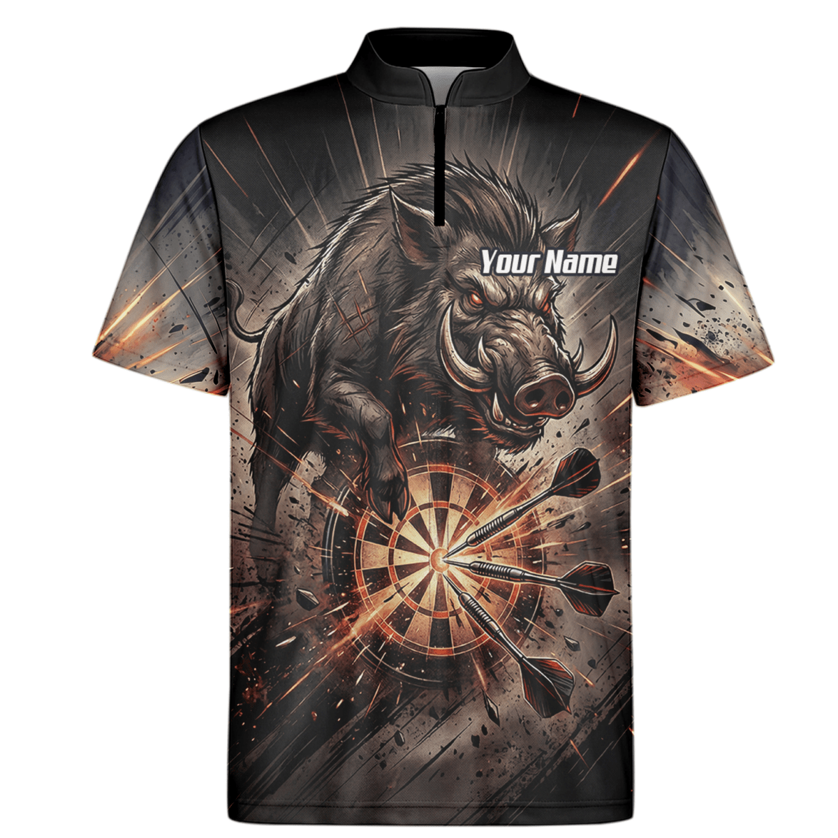 Dart Trikot Herren – Motiv Wildschwein Keiler Personalisiert H8686 - Outfitsuche