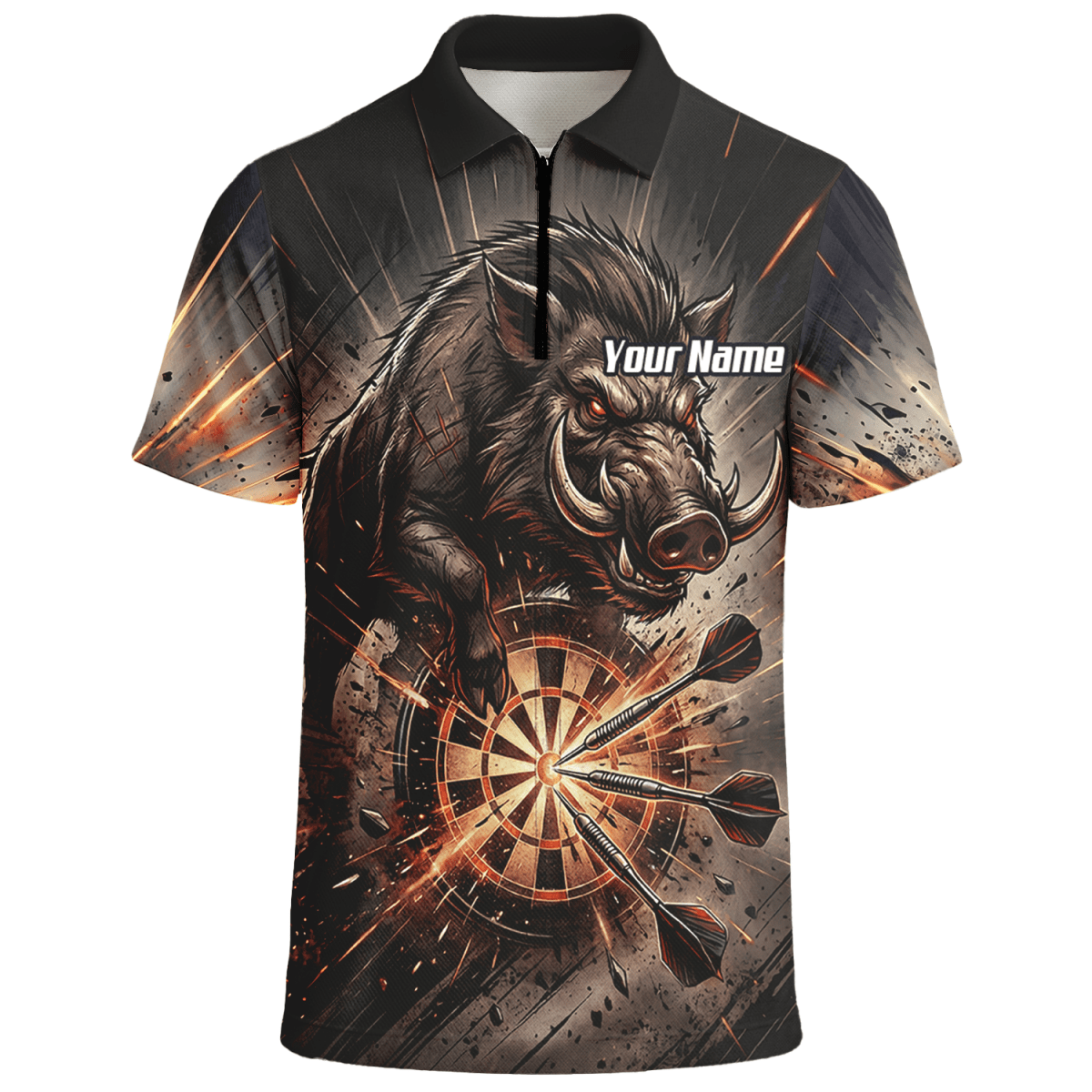 Dart Trikot Herren – Motiv Wildschwein Keiler Personalisiert H8686 - Outfitsuche