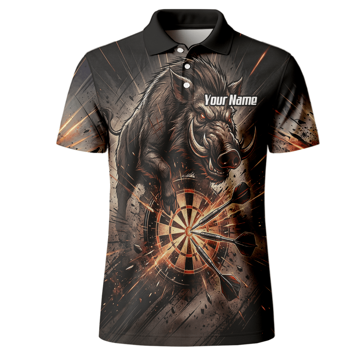 Dart Trikot Herren – Motiv Wildschwein Keiler Personalisiert H8686 - Outfitsuche