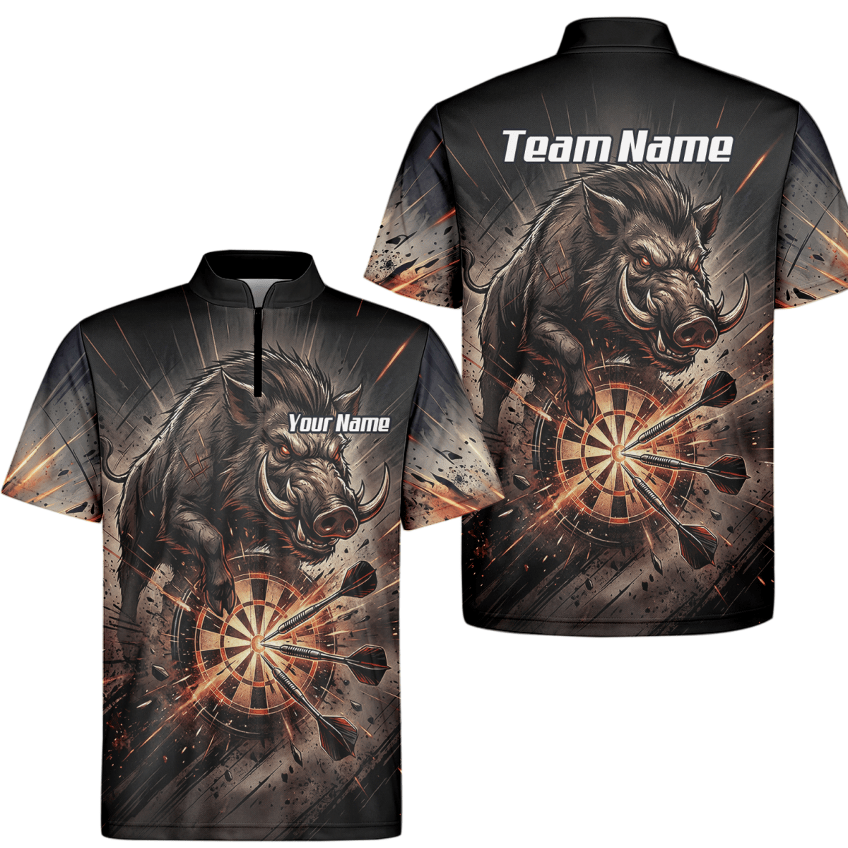 Dart Trikot Herren – Motiv Wildschwein Keiler Personalisiert H8686 - Outfitsuche