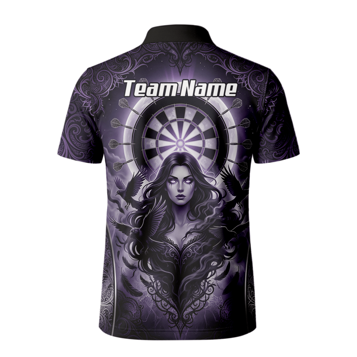 Dart Trikot Herren – Mystische Magierin & Raben Design Violett T5505 - Outfitsuche