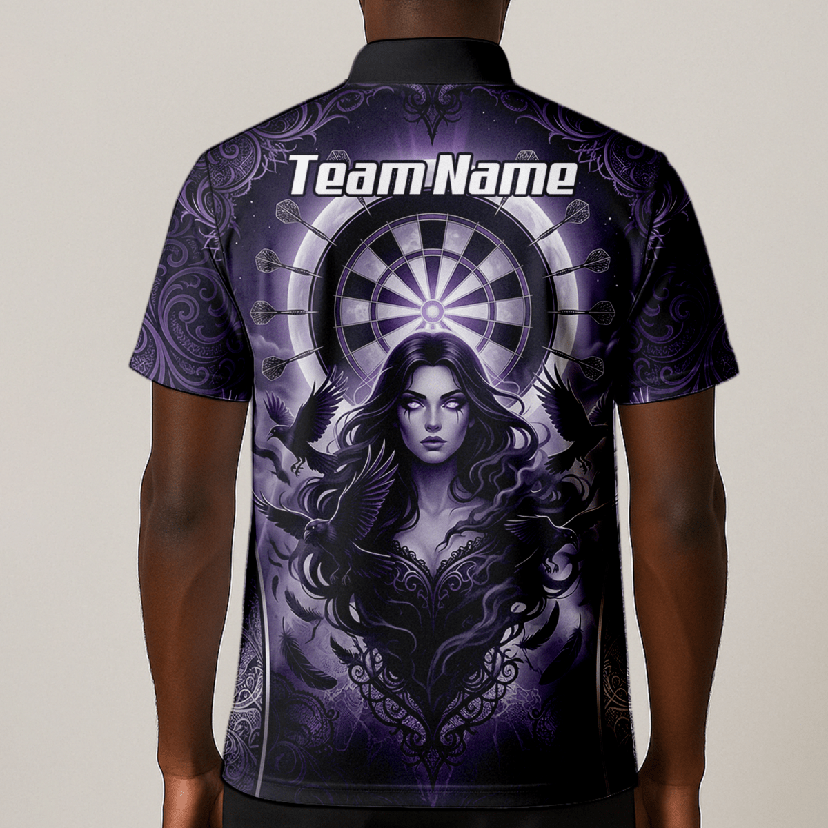 Dart Trikot Herren – Mystische Magierin & Raben Design Violett T5505 - Outfitsuche