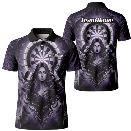 Dart Trikot Herren – Mystische Magierin & Raben Design Violett T5505 - Outfitsuche