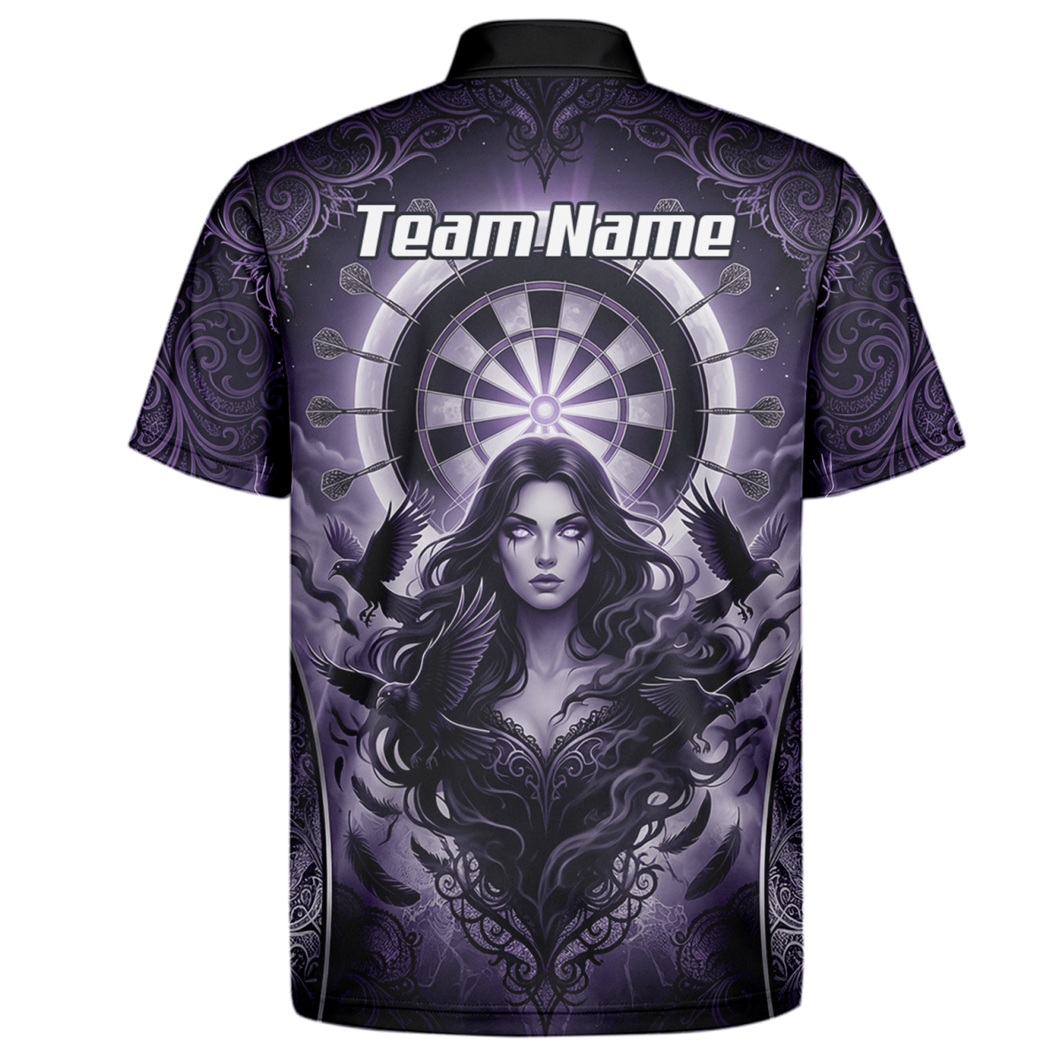 Dart Trikot Herren – Mystische Magierin & Raben Design Violett T5505 - Outfitsuche