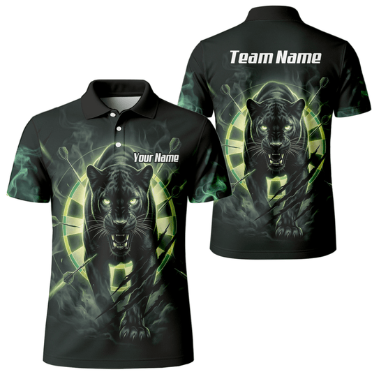 Dart Trikot Herren – Panther Motiv Schwarz - Grün Personalisiert F5579 - Outfitsuche